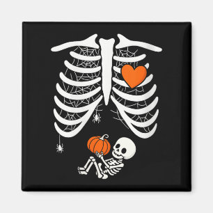 Womens Skeleton Baby Pregnant Xray Rib Cage For Fa Magnet
