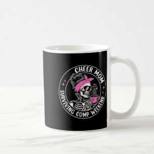 Women's skeleton coffee cheer mom surviving comp mug
