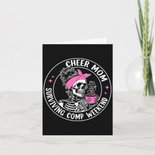 Women's skeleton coffee cheer mum surviving comp card