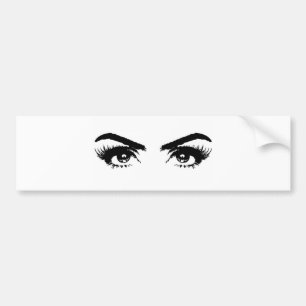 Womens Sketch Eyebrows Bumper Sticker
