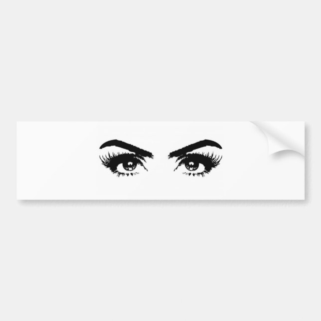 Womens Sketch Eyebrows Bumper Sticker (Front)