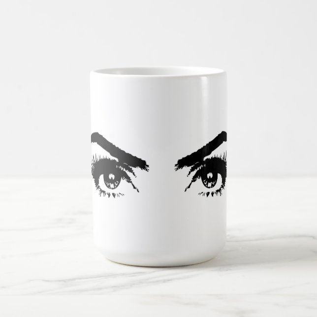 Womens Sketch Eyebrows Coffee Mug (Center)