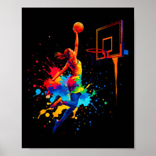Women's Sketll Splash Hoop Net Color Tie Dye Slam Poster