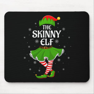 Womens Skinny Elf Christmas Family Girls Women Elf Mouse Pad