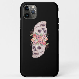 Womens Skull Floral Head Painting Art-Work Cool iPhone 11 Pro Max Case