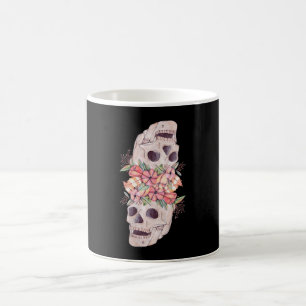 Womens Skull Floral Head Painting Art-Work Cool Coffee Mug