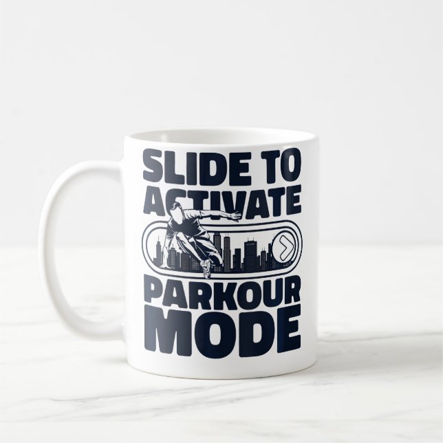 Womens Slide To Activate Parkour Mode Traceur Trai Coffee Mug (Left)