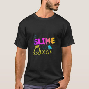 Womens Slime Queen Birthday Crown Rainbow For Gir T-Shirt