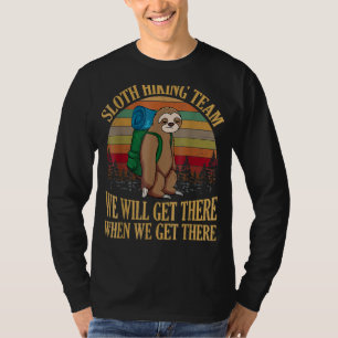 Womens Sloth Hiking T Sloth Hiking Team Vintage T-Shirt