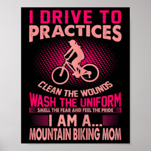 Womens Smell Fear Feel Pride Mountain Biking Mom  Poster