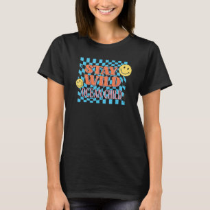 Womens Smile Face Cute Happy Smiling Stay Wild Oce T-Shirt