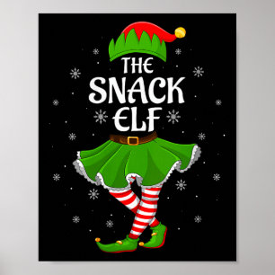 Womens Snack Elf Christmas Family Girls Women Elf  Poster