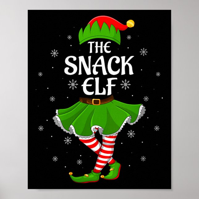 Womens Snack Elf Christmas Family Girls Women Elf  Poster (Front)