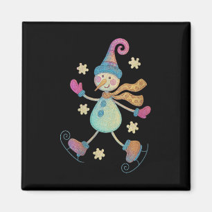 Womens Snowman Christmas 2025 Family Matching Funn Magnet