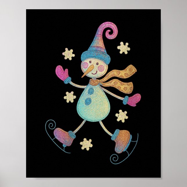 Womens Snowman Christmas 2025 Family Matching Funn Poster (Front)