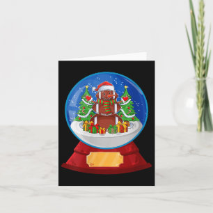 Womens Snowman Football Santa Hat Merry Christmas  Card