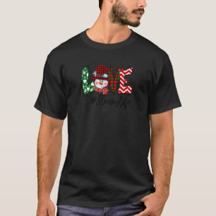 Womens Snowman Love Honey Life Grandma Christmas T-Shirt