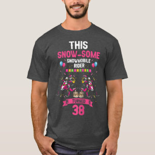 Womens Snowmobile Riding Design and Snowmobiler Bi T-Shirt