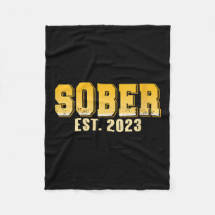 Womens Sober Est 2023 Recovery Journey Pride Miles Fleece Blanket