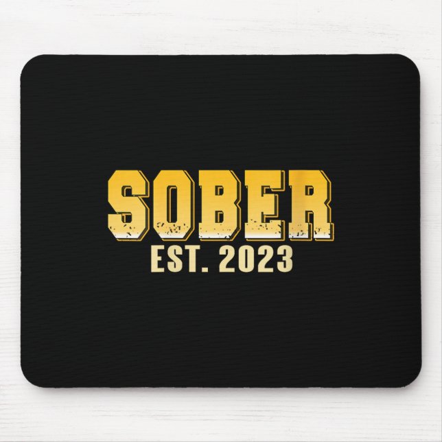 Womens Sober Est 2023 Recovery Journey Pride Miles Mouse Pad (Front)