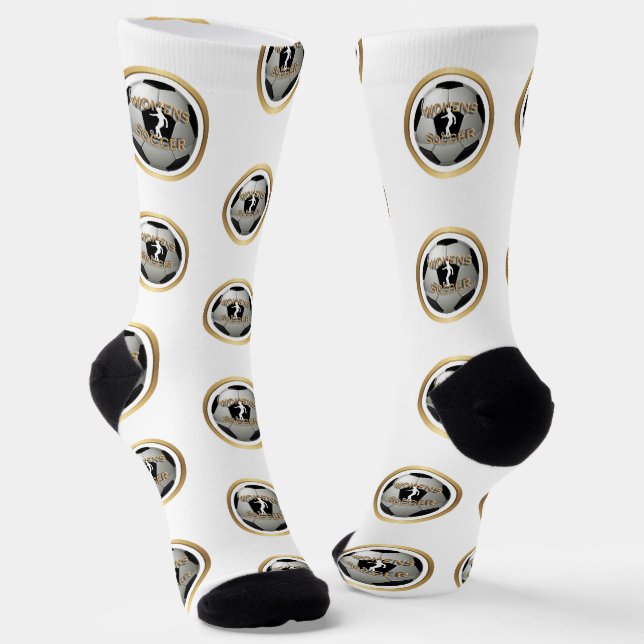 Women's Soccer Ball Sports Socks (Angled)