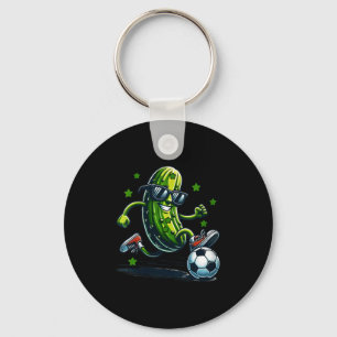 Womens soccer funny pickle with sunglasses for key ring