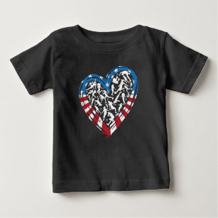 Women's Soccer Heart - USA American Flag Baby T-Shirt