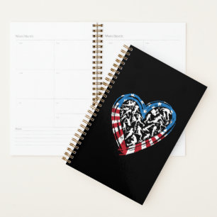 Women's Soccer Heart - USA American Flag Planner