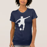 Women's Soccer Logo (White on Blue) T-Shirt<br><div class="desc">Women's Soccer Logo Shirt (White on Blue)</div>