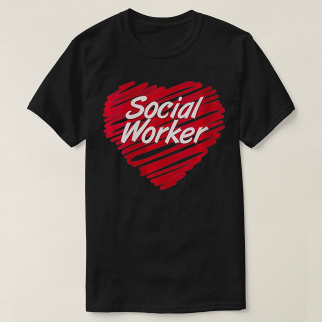 Womens Social Worker Heart For Psychologist School T-Shirt (Design Front)