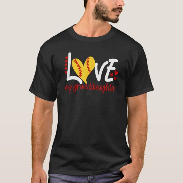 Womens Softball Love my Granddaughter  for Men Kid T-Shirt (Front)