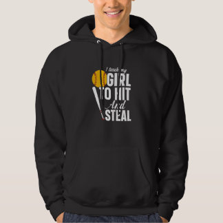 Womens Softball Mama I Teach My Girl To Hit And St Hoodie