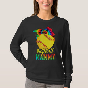 Womens Softball Mammy Tie Dye Softball Mother's D T-Shirt