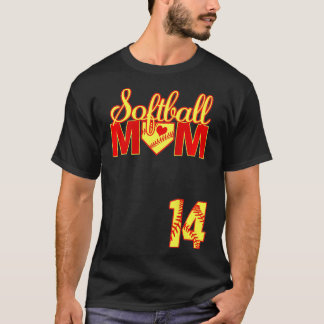 Womens Softball Mum Mother's Day #14 Fastpitch Jer T-Shirt