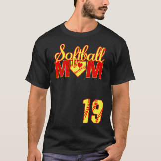Womens Softball Mum Mother's Day #19 Fastpitch Jer T-Shirt