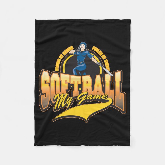 Womens Softball My Game Fleece Blanket (Front)