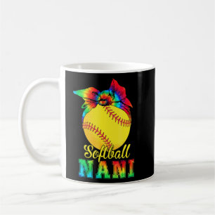 Womens Softball Nani Tie Dye Softball Mother's Da Coffee Mug