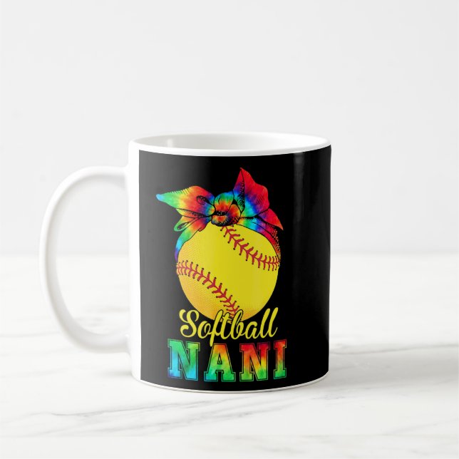 Womens Softball Nani Tie Dye Softball Mother's Da Coffee Mug (Left)