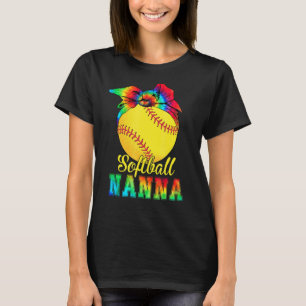 Womens Softball Nanna Tie Dye Softball Mother's D T-Shirt