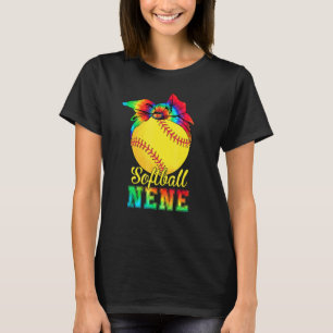 Womens Softball Nene Tie Dye Softball Mother's Da T-Shirt