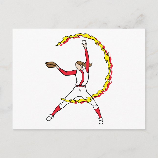 Womens Softball Pitcher Postcard (Front)