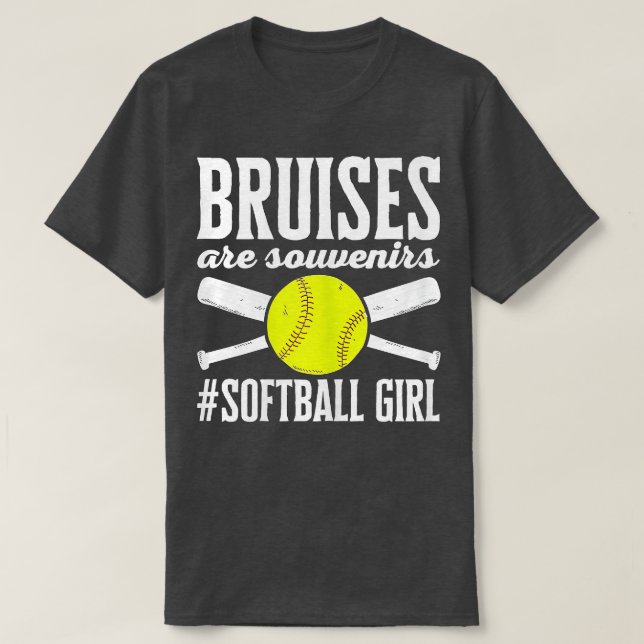 Womens Softball Player Funny Bruises Are Souvenirs T-Shirt (Design Front)