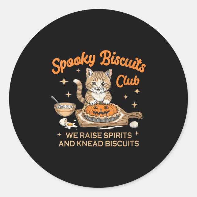 Womens Soky Biscuits Club Halloween Baking Bakery  Classic Round Sticker (Front)