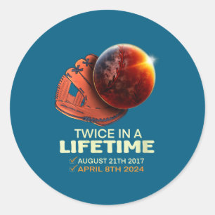 Womens Solar Eclipse Twice Lifetime Classic Round Sticker