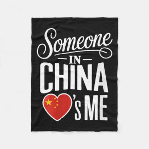 Womens Someone In China Loves Me Long Distance Fam Fleece Blanket