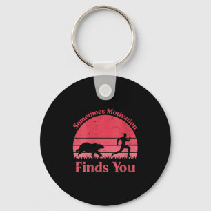 Womens Sometimes Motivation Finds You V-neck  Key Ring