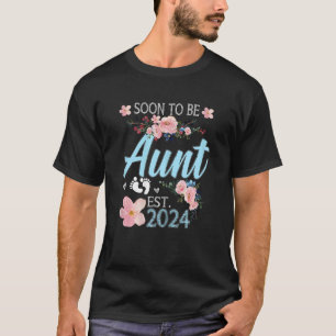Womens Soon to be Aunt 2024 Mothers Day First Time T-Shirt