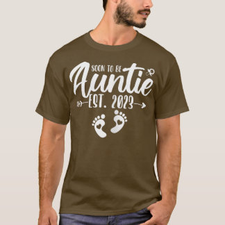 Womens Soon to be Auntie 2023 Pregnancy Announceme T-Shirt