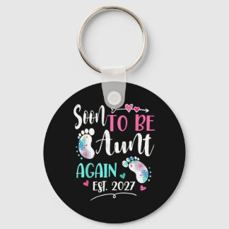 Womens Soon To Be Auntie Again 2027 Mothers Day Key Ring