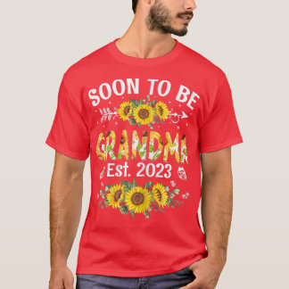 Womens Soon To Be Grandma 2023 Sunflower First Tim T-Shirt